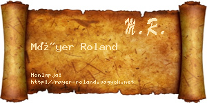 Máyer Roland névjegykártya